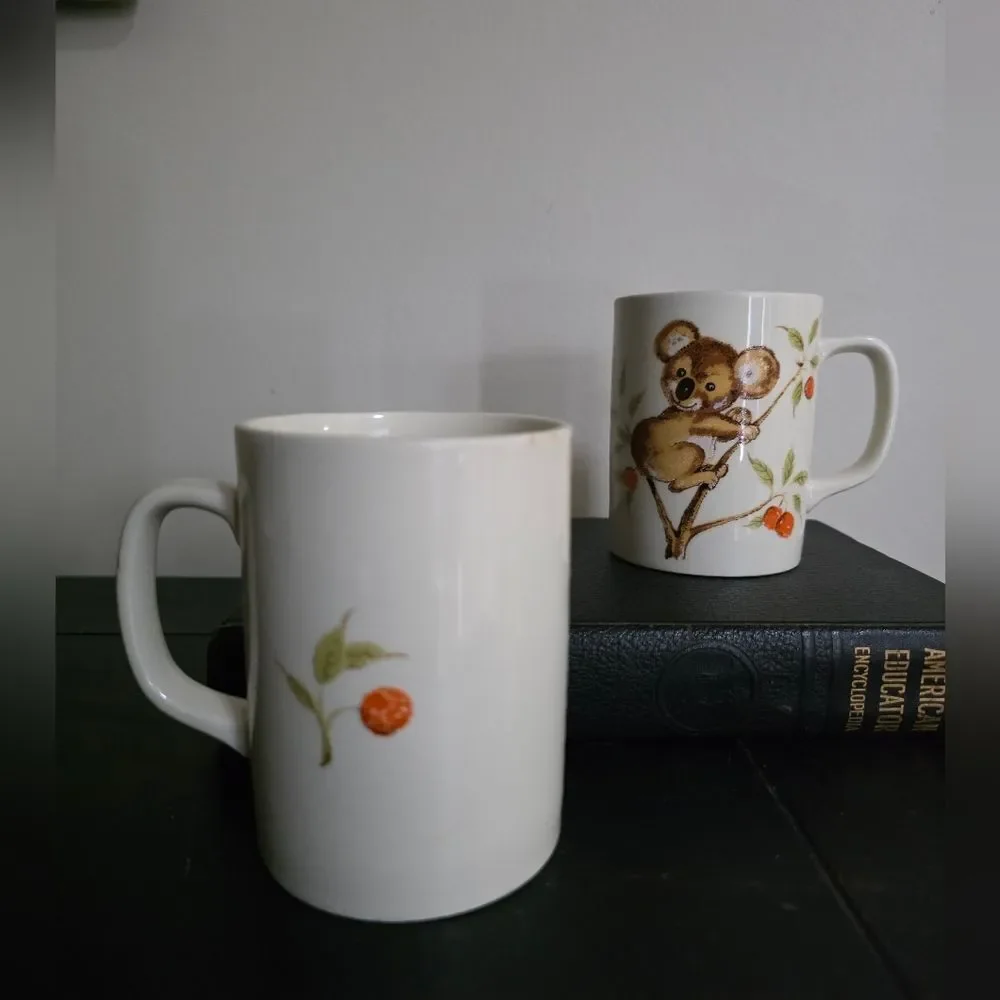 Vtg Otagiri Japan Koala Bear Coffee Mug Cup Australian Set Of 2